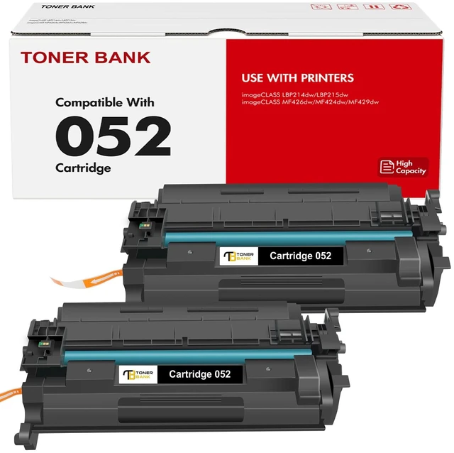 Main image of 052 Black Toner Cartridge for Canon 052H CRG-052 CRG-052H High Yield MF426 | Compatible for Canon 052 052H for imageCLASS MF426dw MF424dw MF429dw LBP215dw LBP214dw LBP210 MF420 Series Printer 2 Pack