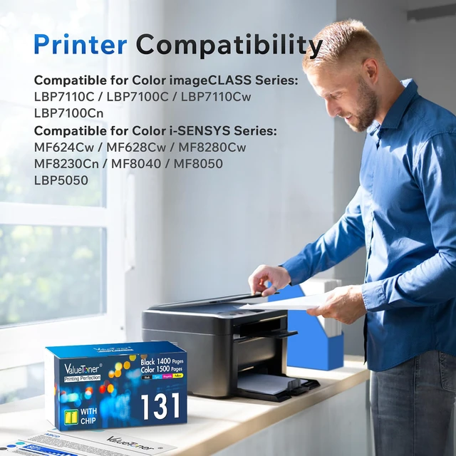 Alt view image 2 of 7 - Valuetoner Compatible Toner Cartridge for Canon 131 131H (4-Pack) | Works for for ImageClass MF8280Cw MF628Cw MF624Cw MF8230Cn LBP7110Cw Printer