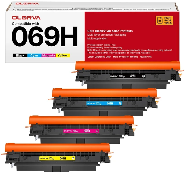 Main image of 069H Toner 4 Pack Replacement for mf753cdw Canon 069 069H Toner Cartridges | Compatible for Canon Color ImageCLASS Mf753cdw MF751Cdw MF752Cdw LBP674Cdw MF752Cdw MF756Cx LBP673Cdw Printer (High Yield)