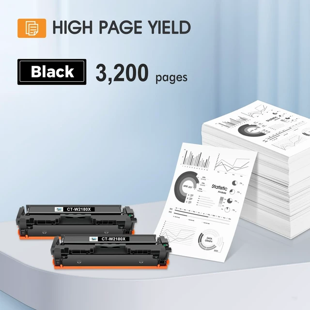 Alt view image 3 of 6 - 218X 218A Black Toner for HP W2180X Black Toner Cartridge High Yield 2 Pack | Compatible Replacement for HP Color LaserJet Pro MFP 3301fdw 3301sdw 3301cdw 3201dw 3301 3201 Printer Ink Set High Yield