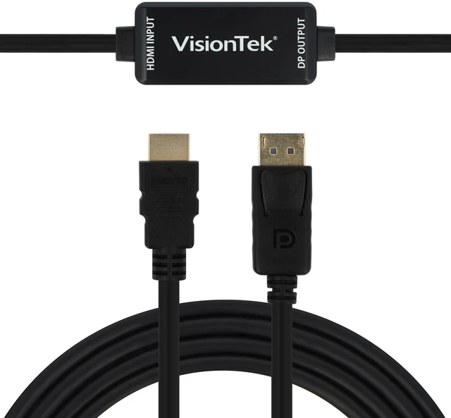 Main image of VisionTek HDMI to DisplayPort 1.5M Active Cable (M/M) - 900822 | 1440P 120Hz, Uni-Directional HDMI Device to DisplayPort Monitor, Plug and Play, for PS5, Xbox Series X, Switch 2, Desktop PC