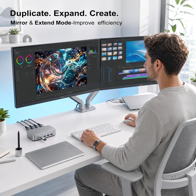 Alt view image 4 of 6 - PrismSync Displayport 1.4 Cable 6FT, 8K@60Hz, 4K@144Hz, 32.4Gbps5-Pack | MST Daisy Chain Multi-Monitor, G-SYNC FreeSync HDR, for Gaming PC, Designer Dual Screen, Pro Workstation, Video Editing