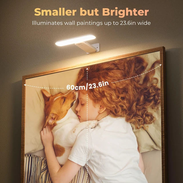 Alt view image 2 of 7 - Picture Lights for Wall Rechargeable, Picture Frame Lights, Dartboard light | FULEN Light Over Picture frame,LED Wall Lights for Dart Board, Paintings,3 Color Temperatures, Remote Control,White,2 Pack