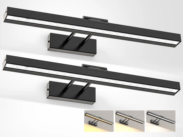 Main image of PESUTEN Picture Light for Wall, 16in Battery Wall Sconce Art Light CCT Dimmable Magnetic Battery Lights for Painting with Remote Control for Gallery Artwork Living Room Portraits Hallway 2PCS Black