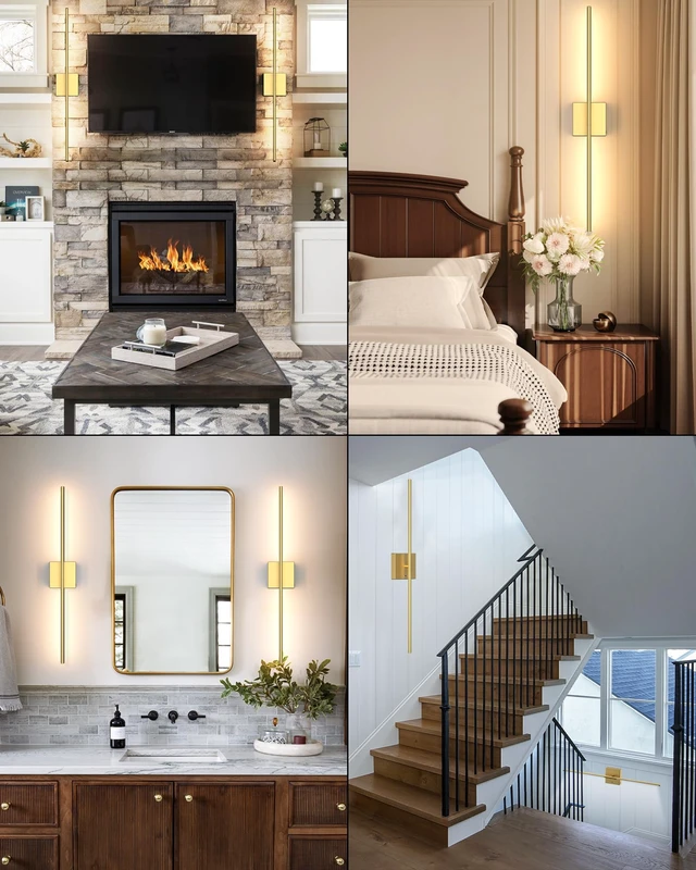 Alt view image 6 of 7 - Battery Powered Wall Sconce Set of Two: Gold Wireless Rechargeable Wall Lights with Touch and Remote Control, 360°Rotatable 4CCT Dimmable Cordless Scone Lighting Decor for TV Wall Bedroom Bathroom