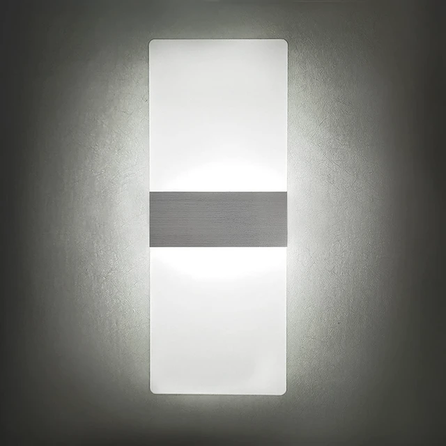 Alt view image 2 of 7 - KICAAO Modern Wall Sconces 4 Pack, Led Wall Light 10w, Cool White 6000K | Wall Sconce Up Downlight, Hardwired Acrylic Wall Light Lighting, Suitable for Living Room Corridor Bedside