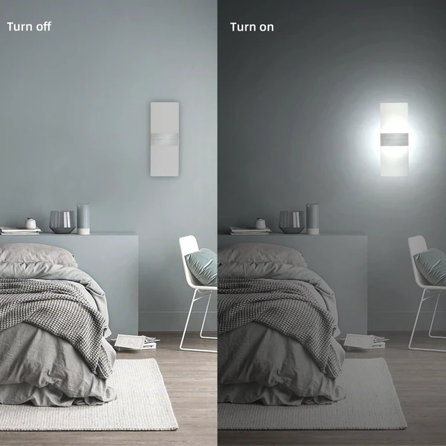 Alt view image 3 of 7 - KICAAO Modern Wall Sconces 4 Pack, Led Wall Light 10w, Cool White 6000K | Wall Sconce Up Downlight, Hardwired Acrylic Wall Light Lighting, Suitable for Living Room Corridor Bedside