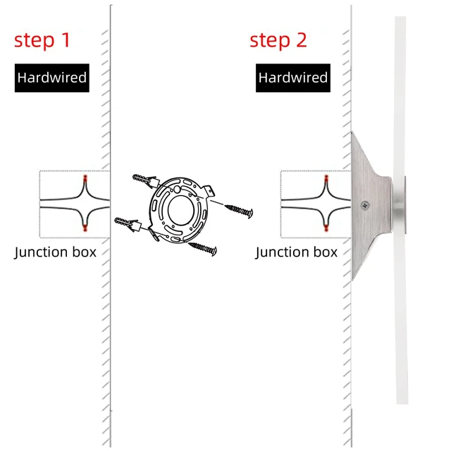 Alt view image 7 of 7 - KICAAO Modern Wall Sconces 4 Pack, Led Wall Light 10w, Cool White 6000K | Wall Sconce Up Downlight, Hardwired Acrylic Wall Light Lighting, Suitable for Living Room Corridor Bedside