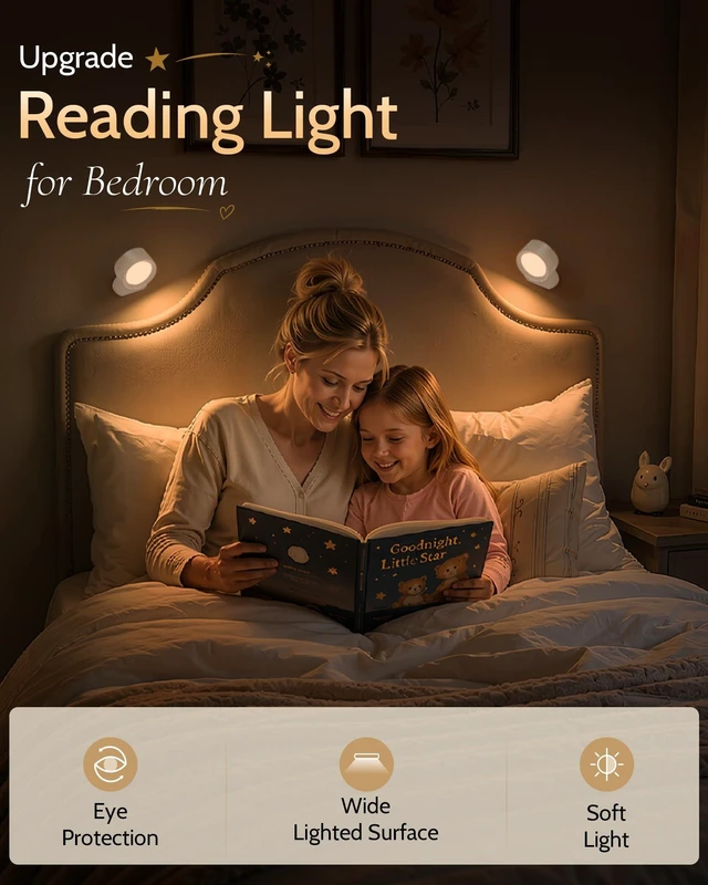 Alt view image 5 of 7 - Rechargeable Wall Sconces with Remote, Magnetic Wall Lights, White | 3 Color Temperatures, Remote & Touch, Dimming, 360° Rotation for Living Room, Bedroom & Reading, 3 Pack