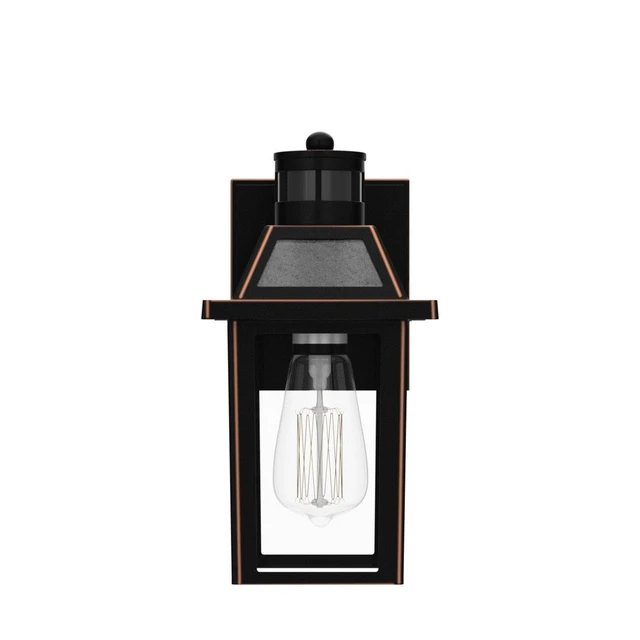 Alt view image 4 of 7 - Yisuro Porch Lights with GFCI Outlet, Dusk to Dawn Outdoor Lights with Outlet, 3 Lighting Modes Exterior Light Fixture Waterproof, Outside Lights for House Front Door Patio Garage