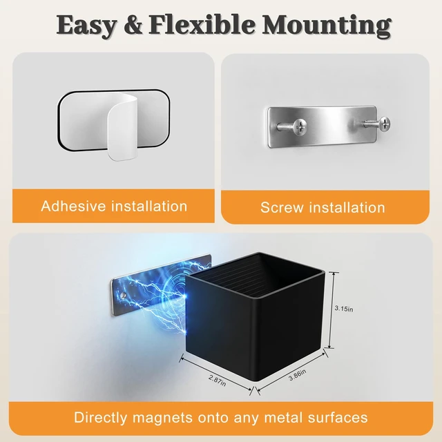 Alt view image 6 of 7 - Rechargeable Motion Sensor Wall Lights, Black Battery Operated Wall Sconces | Touch&Remote Control, 3Colors & Dimmable, Magnetic, Large 6000mAh, 2 Pack Wireless Wall Lamp for Bedroom Living Room