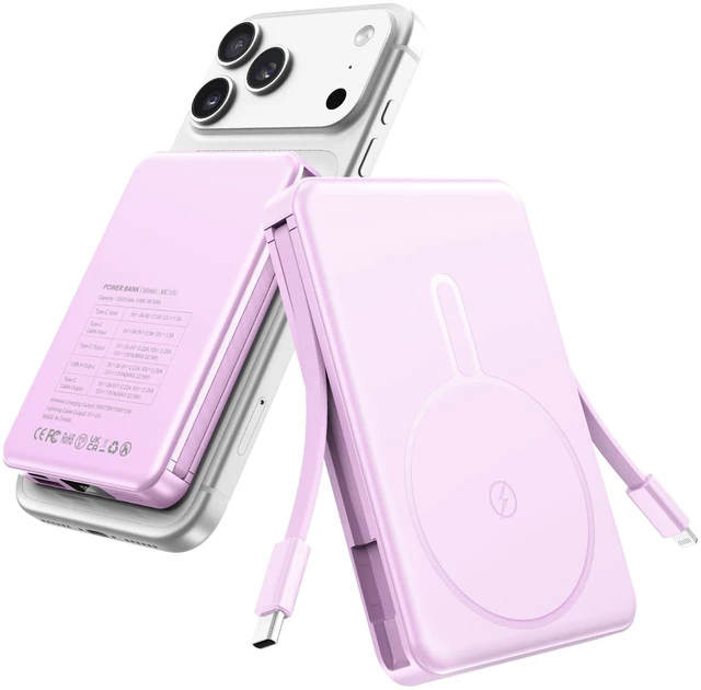 Main image of Magnetic Portable Charger 10000mAh for Magsafe Power Bank Built in Cables | 22.5W Fast Charging Battery Pack Wireless Battery Bank Travel Essential for iPhone 18/17/16/15/14/13/12 etc