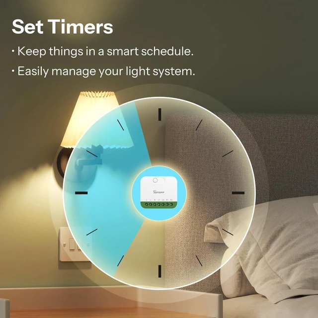 Alt view image 6 of 7 - SONOFF MINI Duo, Matter Over WiFi, 2-Chanel WiFi Smart Switch, 16A Total Load, Remote & Automated Control, Neutral Required, Alexa/Google Assistant Compatible, 2-Pack