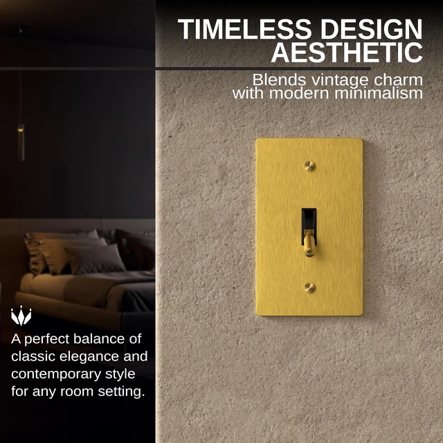 Alt view image 2 of 3 - Lucky Leaf Lighting - Gold Toggle Light Switch, Solid Brass, 1-Gang Metal | UL Listed for dependable safety with precision craftsmanship and durability