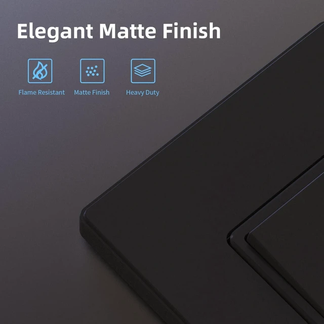 Alt view image 2 of 7 - ELEGRP Matte Black 3 Way Decorative Light Switch with Plate, 15Amp, 120-277 Volt, AC Rocker Paddle Wall Switch Replacement, Self-Grounding, Residential Grade, w/Wall Plate, UL Listed (5 Pack)