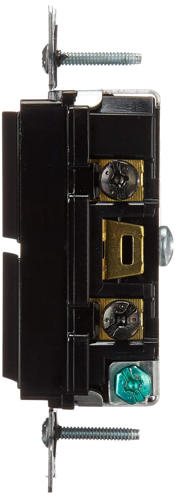 Alt view image 5 of 5 - Leviton 15 Amp, 120/277 Volt, Decora Single-Pole, AC Combination Switch, Commercial Grade, Grounding, 5634-E, Black