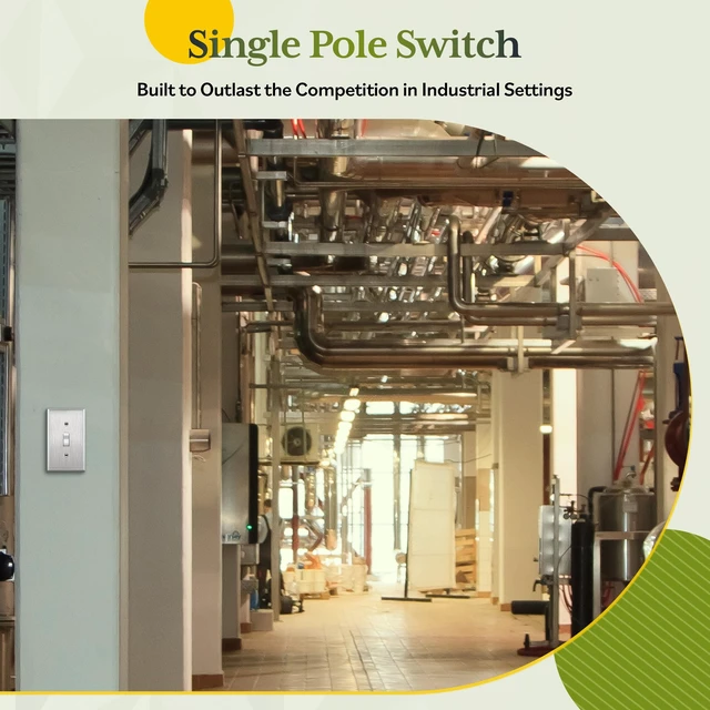 Alt view image 2 of 7 - TG 5 Pack 20 Amp Commercial Toggle Light Switch, Single Pole, White | UL Listed, Heavy-Duty Build, Commercial/Industrial Grade, Back & Side Wire, High-Power Rated, 120V/277V AC, Easy Installation