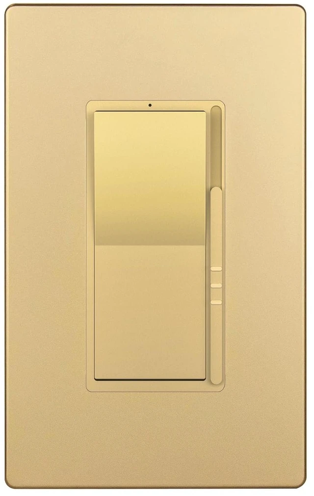 Main image of TOPGREENER 300W LED Dimmer Light Switch, Single Pole/3-Way, Gold, 1 Pack | Smooth preset dimming for dimmable LED/CFL and incandescent/halogen bulbs, with locator light;No neutral required