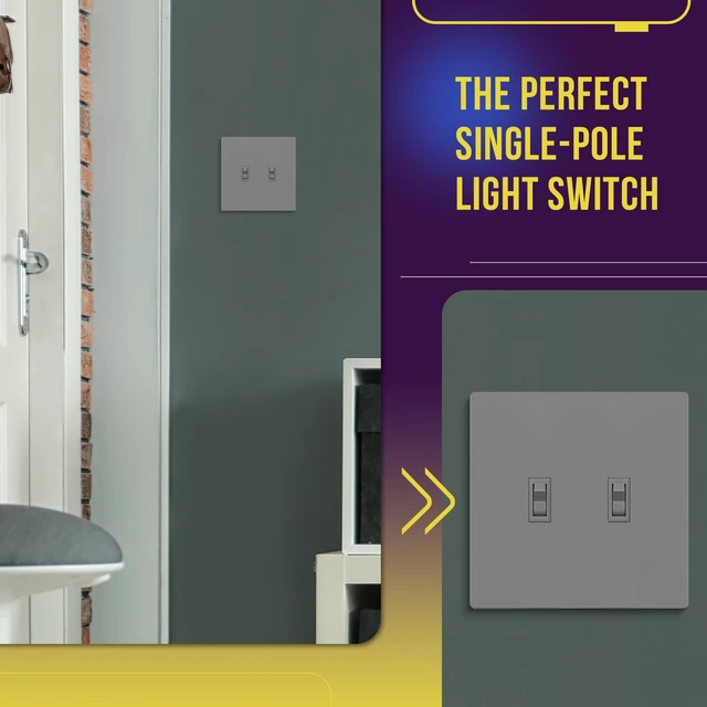 Alt view image 3 of 7 - ENERLITES 10 Pack Toggle Light Switch, Single Pole Wall Switch, Gray | 15 Amp, 120V/277VAC, self-grounding, quiet/smooth toggle action, narrow slim body, UL Listed, easy to install, versatile use