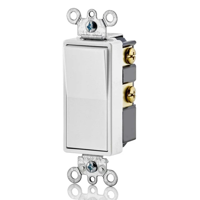 Alt view image 2 of 4 - Leviton 15 Amp 4-Way Decora Switch, 05604, White | Electrical Switches, Back, Side Wire Terminal, White, Amp, 1 per package, Boxed packaging, Mexico origin