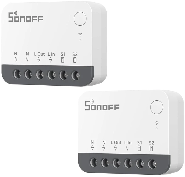 Main image of ZigBee Mini Smart Switch,SONOFF ZBMINIR2 Light Switch, Compatible with Alexa, SmartThings Hub, Google Home and SONOFF ZBBridge, 2 PACK, ZigBee 3.0 Gateway Hub Required