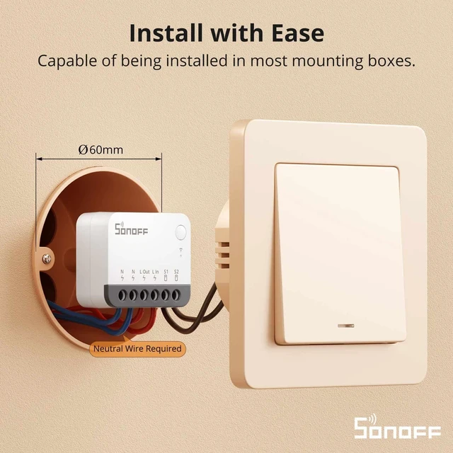 Alt view image 3 of 7 - ZigBee Mini Smart Switch,SONOFF ZBMINIR2 Light Switch, Compatible with Alexa, SmartThings Hub, Google Home and SONOFF ZBBridge, 2 PACK, ZigBee 3.0 Gateway Hub Required