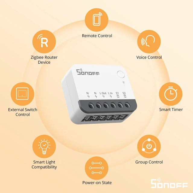 Alt view image 5 of 7 - ZigBee Mini Smart Switch,SONOFF ZBMINIR2 Light Switch, Compatible with Alexa, SmartThings Hub, Google Home and SONOFF ZBBridge, 2 PACK, ZigBee 3.0 Gateway Hub Required