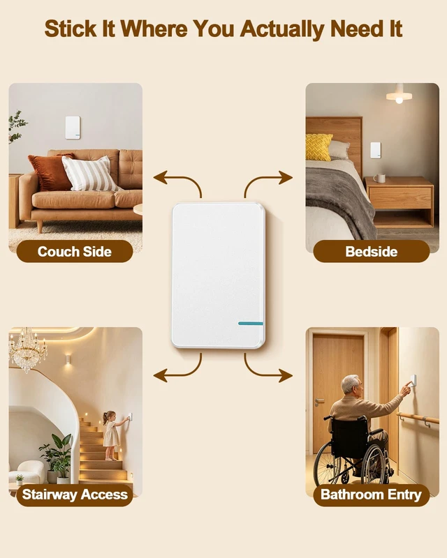 Alt view image 5 of 7 - Thinkbee Wireless Light Switch Kit, Remote Control, No Wiring, 1000W LED | 656ft Indoor RF Range, Pair Up to 8 Switches per Receiver, IP66 Waterproof, Wall Mount for Garage, Basement, RV & Outdoor Use