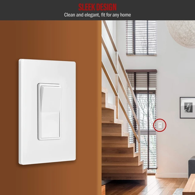 Alt view image 7 of 7 - ENERLITES White 4-Way Decorator Paddle Rocker Light Switch, 15A, 5 Pack | Four Way Decorative Switch, 120V/277V, Clamp Down Wiring, Grounding Screw, Residential Grade, Gloss Finish, UL Listed