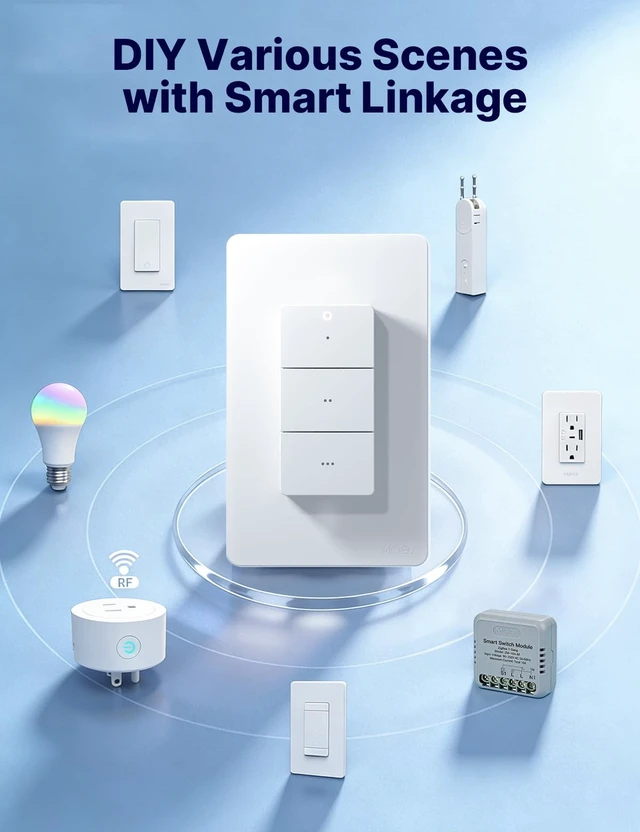 Alt view image 3 of 7 - MOES Wireless Zigbee Smart Scene Button, Needs MOES Zigbee Hub, 9-Action | Zigbee2MQTT & ZHA Compatible, Magnetic Base Sticks to Metal Surfaces, 365-Day Battery Life, Tuya DIY Scene Switch