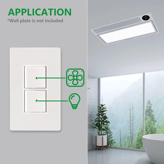 Alt view image 7 of 7 - Wengart (6-Pack) Duplex Rocker Decorator Switch, 15A 120V Combination Light Switch, Space-Saving Double Stack Switch for Fan & Light Control, UL Listed, Professional Grade, White