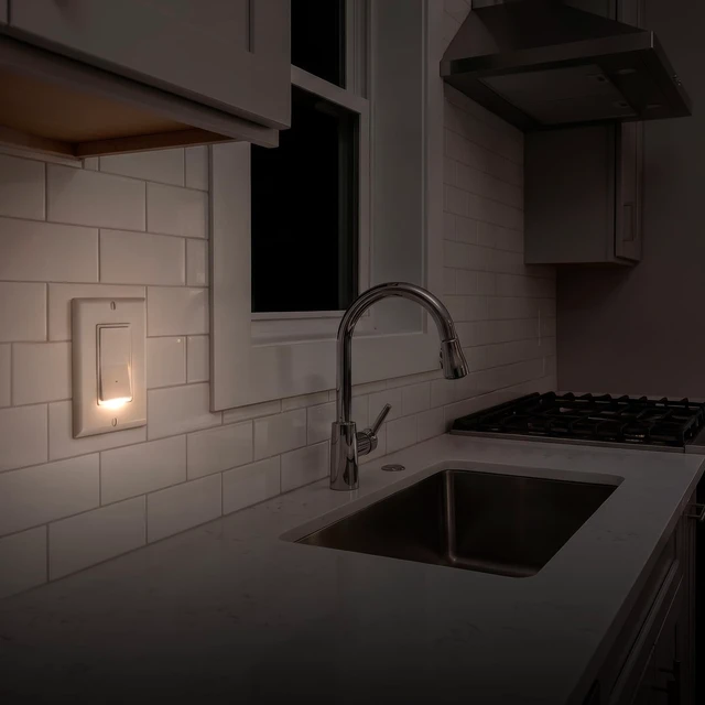 Alt view image 6 of 7 - Westek Illuminated Rocker Light Switch Night Light with Wallplate - Single Pole - 4-Pack