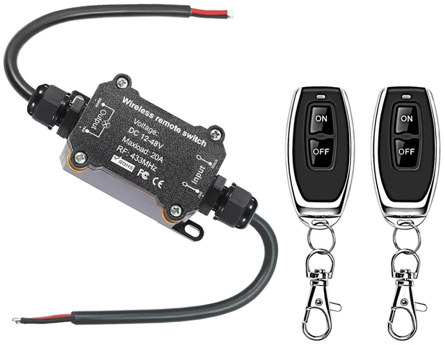Main image of NEWNEWLIU DC12V/24V/48V/20A Waterproof Remote Control Switch | Wireless Remote Switch,164ft Long Range RF Remote Control Switches for Lighting, Water Pump,dust Collector