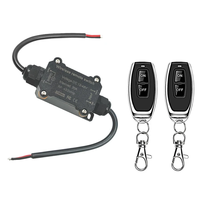 Alt view image 7 of 7 - NEWNEWLIU DC12V/24V/48V/20A Waterproof Remote Control Switch | Wireless Remote Switch,164ft Long Range RF Remote Control Switches for Lighting, Water Pump,dust Collector