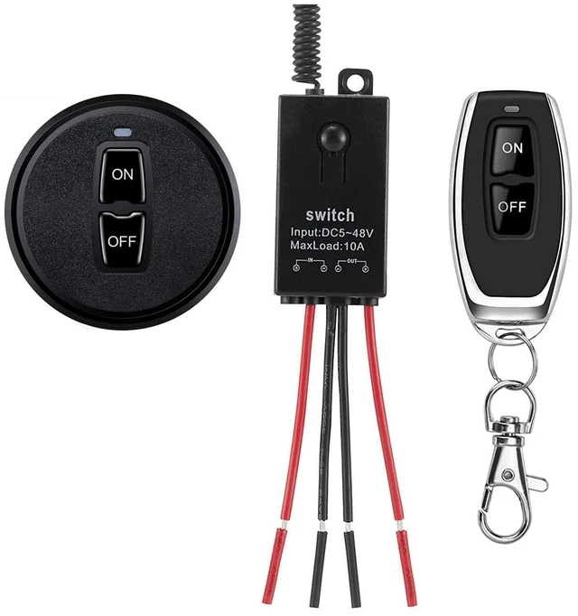 Main image of dstfuy Mini Wireless Switch,5V/12V/48V/10A Relay Remote Switch. | 328FT Long Range for Track Lights, ,Car Led Light ,Patio Lights,Fan,Pump.