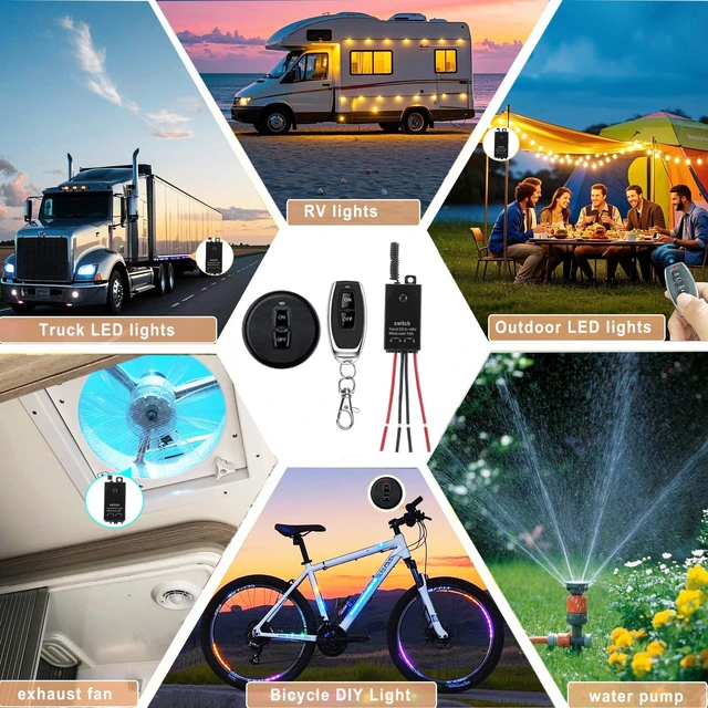 Alt view image 3 of 7 - dstfuy Mini Wireless Switch,5V/12V/48V/10A Relay Remote Switch. | 328FT Long Range for Track Lights, ,Car Led Light ,Patio Lights,Fan,Pump.