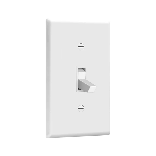 Alt view image 2 of 7 - 3-Way Toggle Light Switch with Wall Plate Cover, 10 Pack, White | 15 Amp, 120V/277VAC, quiet/smooth toggle action, grounding screw, narrow slim body, UL Listed, easy to install, versatile use