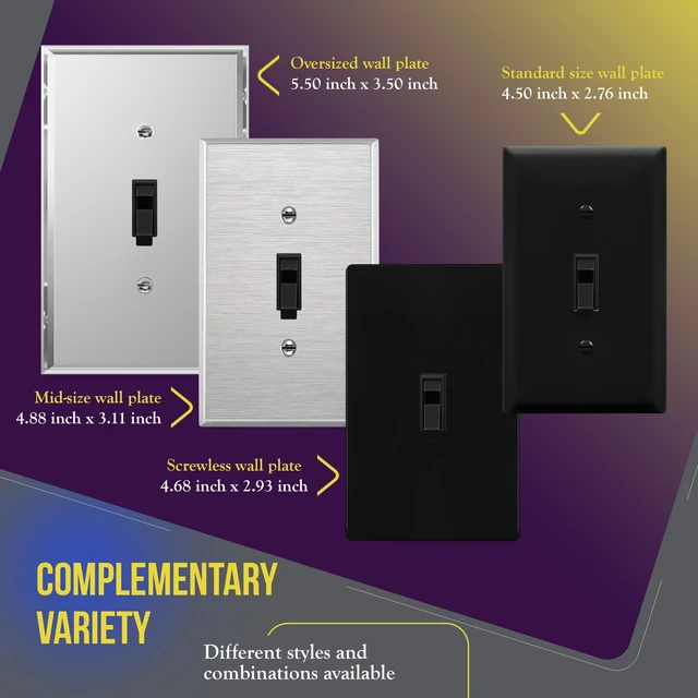 Alt view image 7 of 7 - ENERLITES 10 Pack Toggle Light Switch, Single Pole Wall Switch, Black | 15 Amp, 120V/277VAC, self-grounding, quiet/smooth toggle action, narrow slim body, UL Listed, easy to install, versatile use