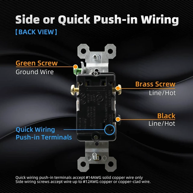 Alt view image 6 of 7 - ELEGRP 3 Way Toggle Light Switch, 15 Amp, 120 V, Toggle Framed AC Quiet, in Wall On/Off Switch Replacement, Self-Grounding, Residential and Commercial Grade, UL Listed (10 Pack, Glossy White)