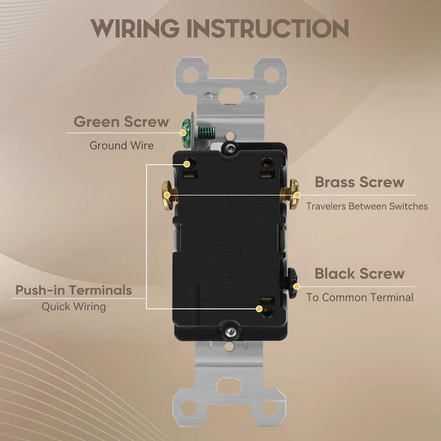 Alt view image 7 of 7 - ECOELER Toggle Electrical Light Switch, Single Pole or 3-Way Electric Wall Switch Replacement, 15A 120/277V, Self-Grounding, in Wall On/Off Interrupter for Residential and Commercial, 20 Pack