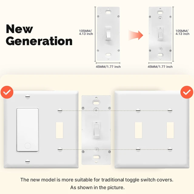 Alt view image 2 of 7 - MOES Smart Toggle Switch, Single Pole & 3-Way, WiFi, Neutral Wire Required | Hands-Free Voice Control Via Alexa and Google
