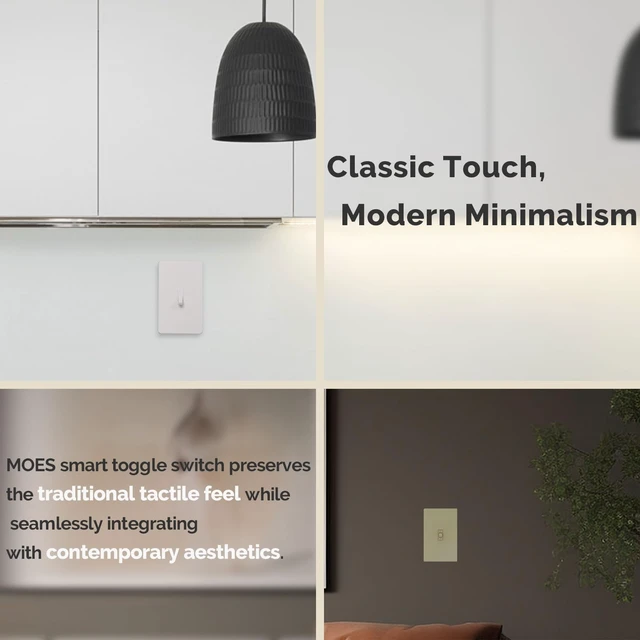 Alt view image 5 of 7 - MOES Smart Toggle Switch, Single Pole & 3-Way, WiFi, Neutral Wire Required | Hands-Free Voice Control Via Alexa and Google