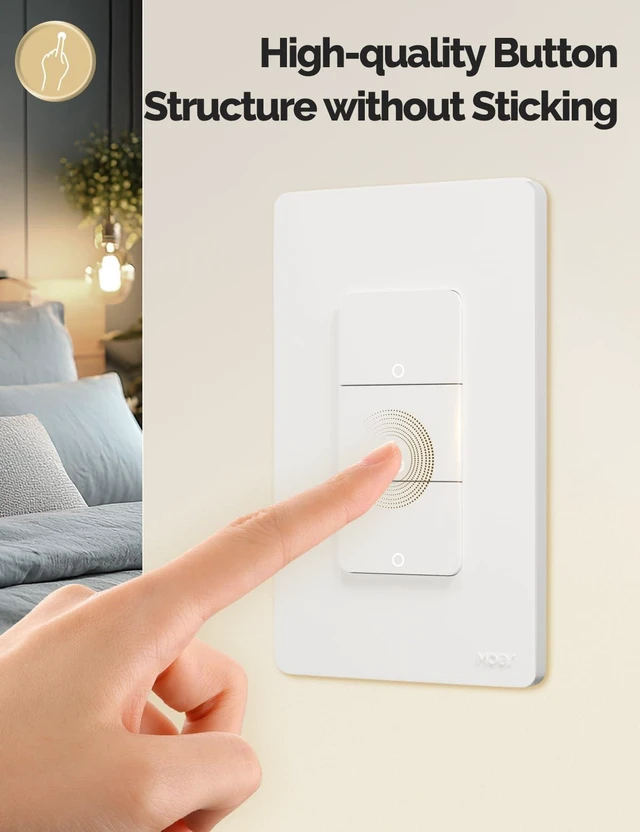 Alt view image 7 of 7 - MOES WiFi Smart Light Switches, No Neutral Needed, Require Capacitors | 2.4GHz Single Pole Switch, Compatible with Alexa Google Assistant