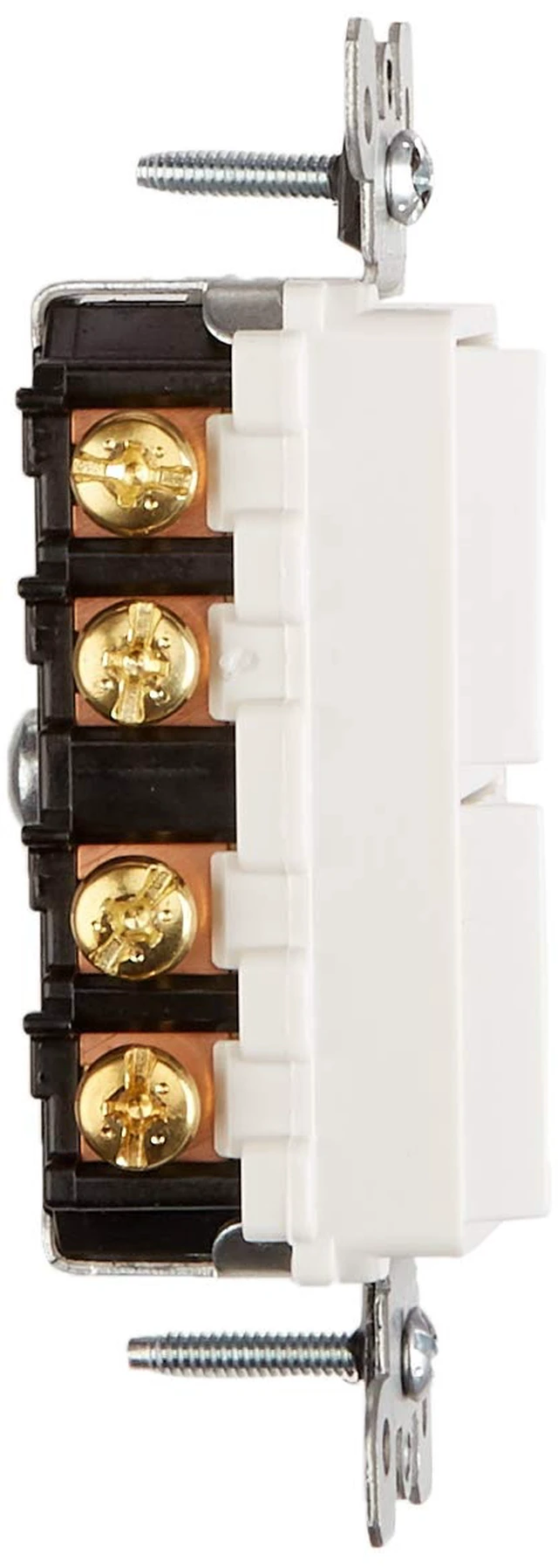 Alt view image 4 of 5 - Leviton 15 Amp, 120/277 Volt, Decora Brand Style 3-Way / 3-Way AC Combination Switch, Commercial Grade, Grounding, 5643-W, White