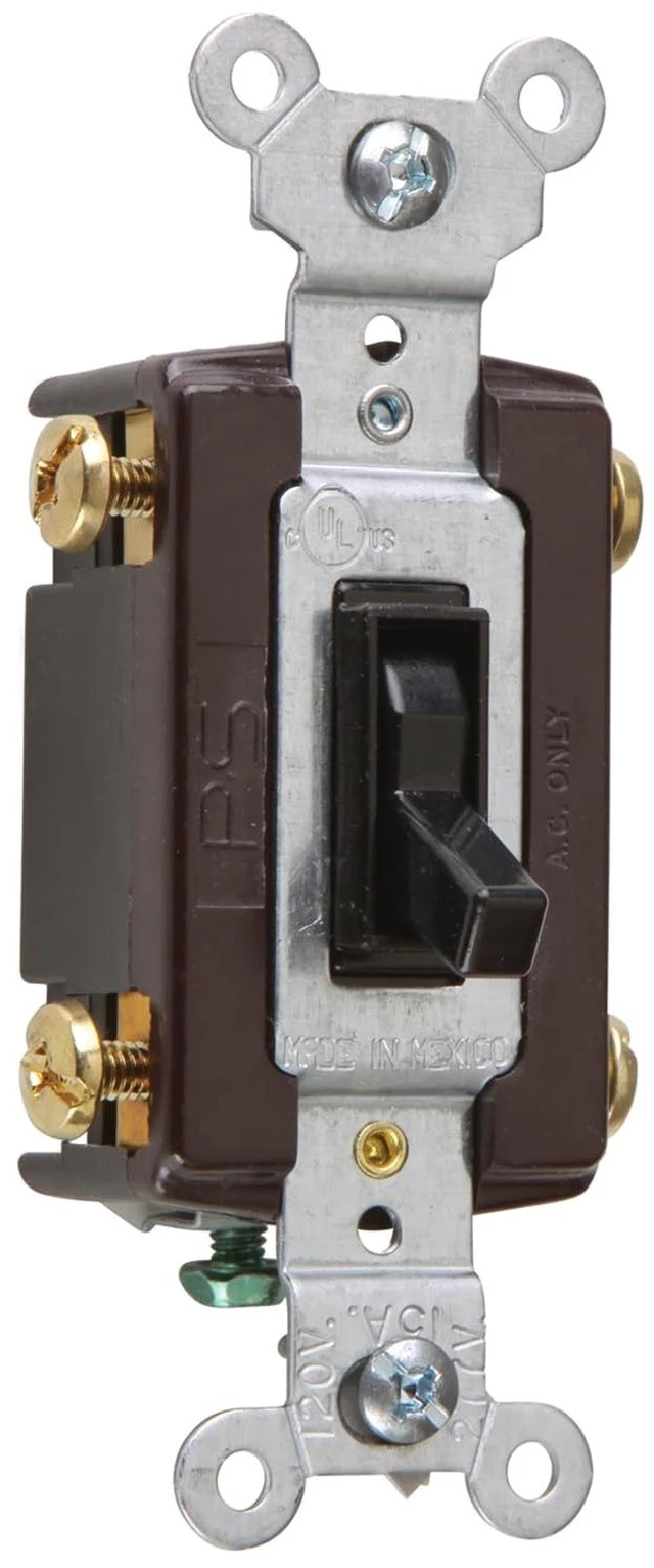 Main image of Legrand 15 Amp 4-Way Residential Toggle Light Switch, Black 1 Pack | Pass & Seymour Trademaster, Resi Grade, Push Wire, Side Wife, CCA Wiring, Light Switch, Framed Toggle