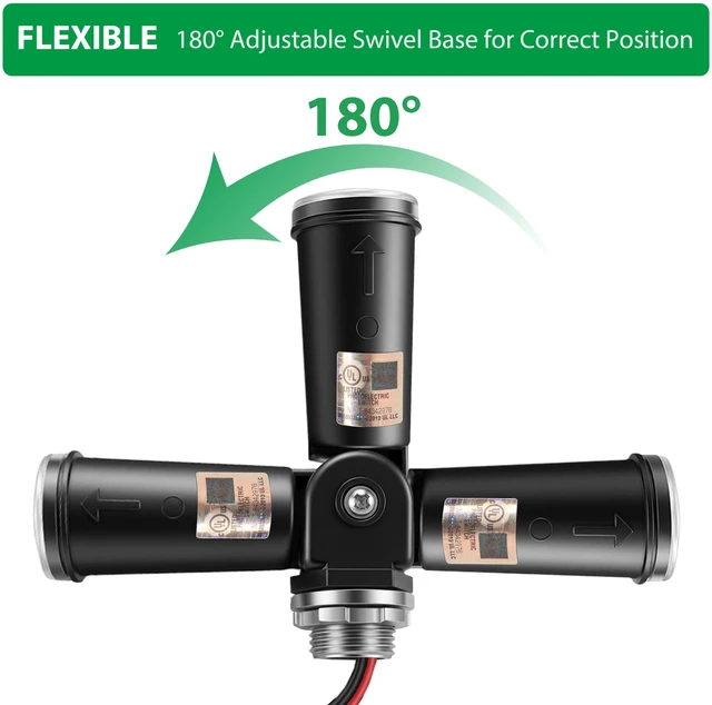 Alt view image 3 of 7 - GBAYSA 2 Pack Outdoor Photoelectric Sensor,Dusk to Dawn Swivel Mount Conduit Lighting Control with Photocell,Automatic Adjustable Photo Sensor Switch for Indoor and Outdoor Light