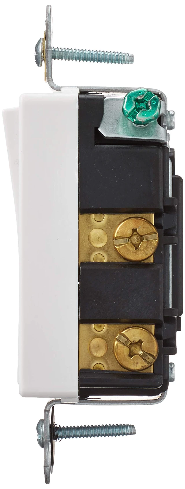 Alt view image 5 of 5 - Leviton 20 Amp, 120/277 Volt, Decora Plus Rocker Double-Pole AC Quiet Switch, 5622-2W, White