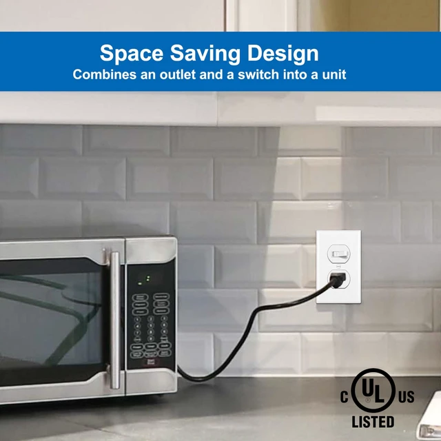 Alt view image 3 of 7 - BESTTEN 6 Pack Combination Toggle Light Switch and Duplex Receptacle | Outlet