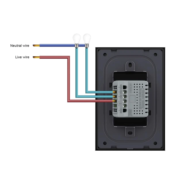 Alt view image 7 of 7 - LIVOLO Modern Electrical Light Switch Tempered Glass Panel Single Pole Wall Touch Light Switch with Led Indicator,No Neutral Wire,2 Circles 1 Way (Black)
