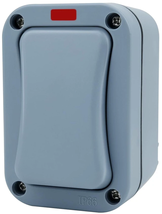 Main image of Outdoor Light Switch,USUPERINK Electrical Outdoor Slim Single Wall Switch with LED Indicator, Weatherproof Exterior 1 Gang Switches for Outside, Garden, Pool, Patio, Balcony